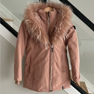 Rudsak girls winter coat in pink blush